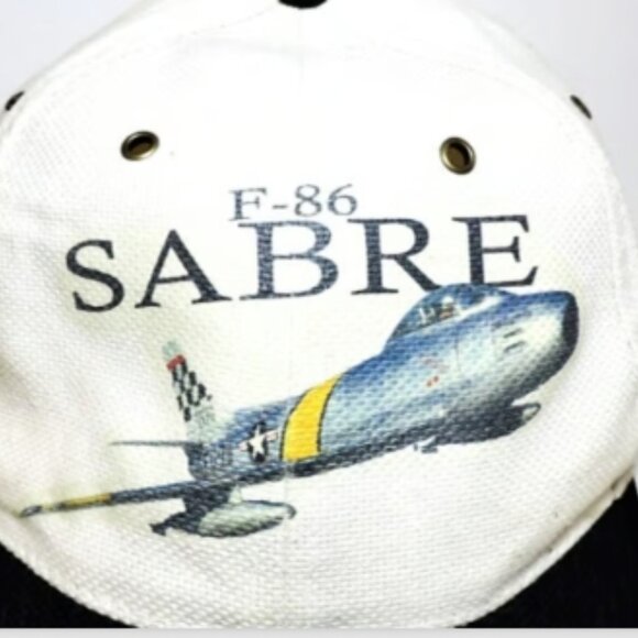 Fersten Hat F86 Fighter Jet Front White Black Brim One Size Military Aviation - Picture 2 of 6
